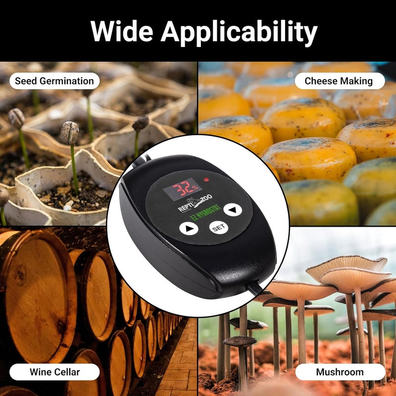 REPTIZOO Reptile Digital Hygrometer Controller LED Humidistat Reptile Humidity Control for Reptile Terrariums Tank Reptile Humidifier Fogger Mushroom Greenhouse - Image 5